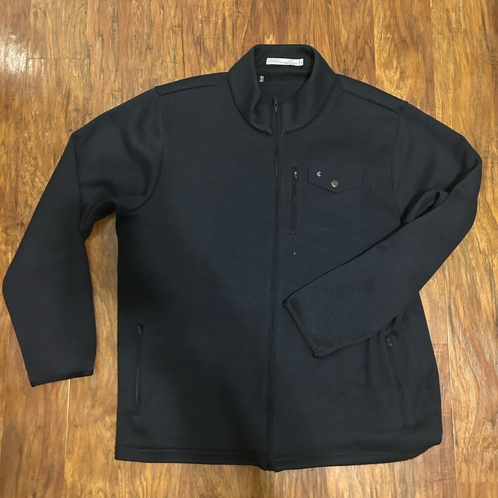 Golf  Fleece Jacket with Chest Pocket Golf Preppy Activewear Full-Zip